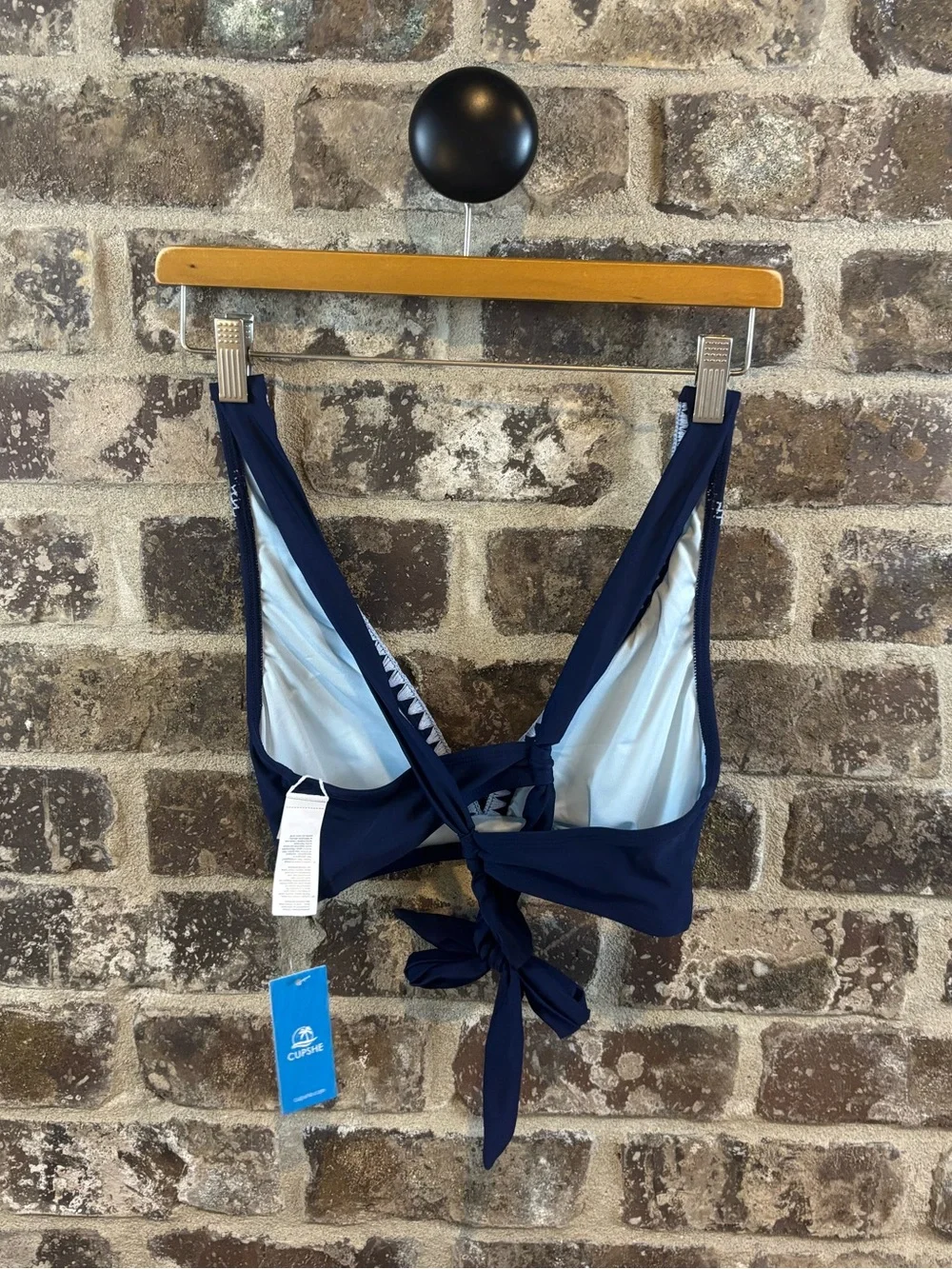 Cupshe Women’s Navy Blue Embroidered Two-Piece Swim Set Size M